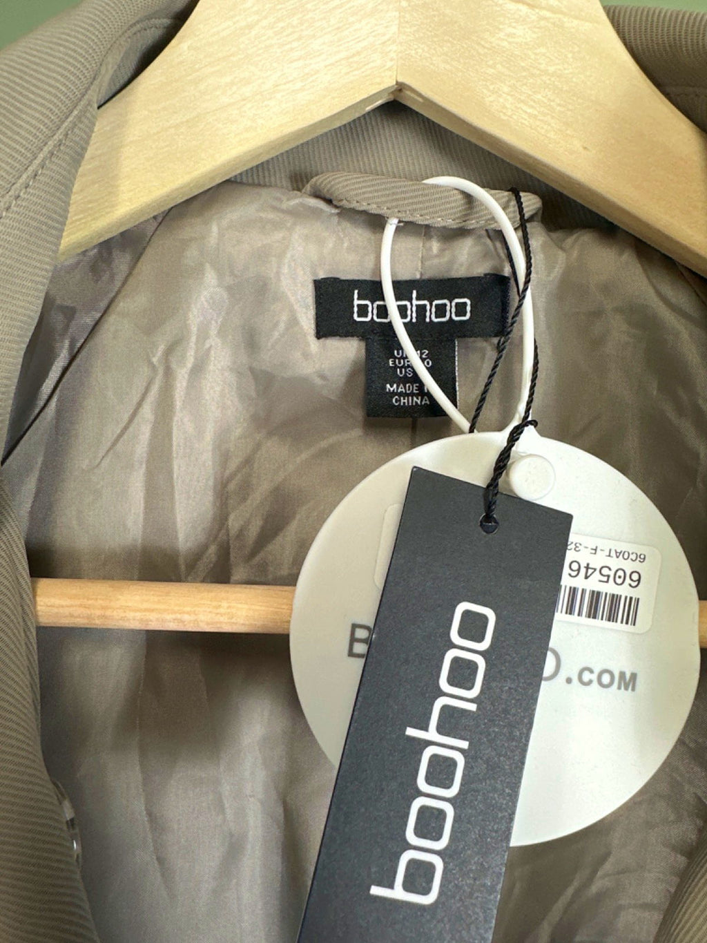 Boohoo Beige Long Trench Coat UK 12