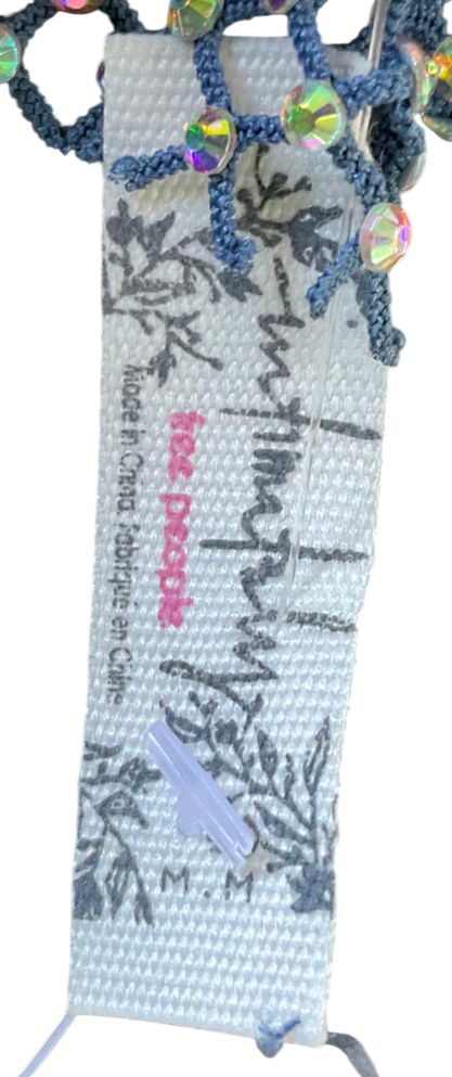 Free People Metallic Diamonte Embellished Mesh Top UK M