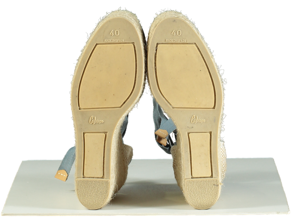 Castaner Blue Carina Espadrille Wedges UK 7