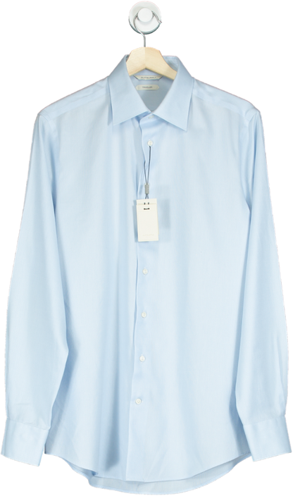 Suit Supply Light Blue Traveler Slim Fit Shirt UK 15 3/4 M