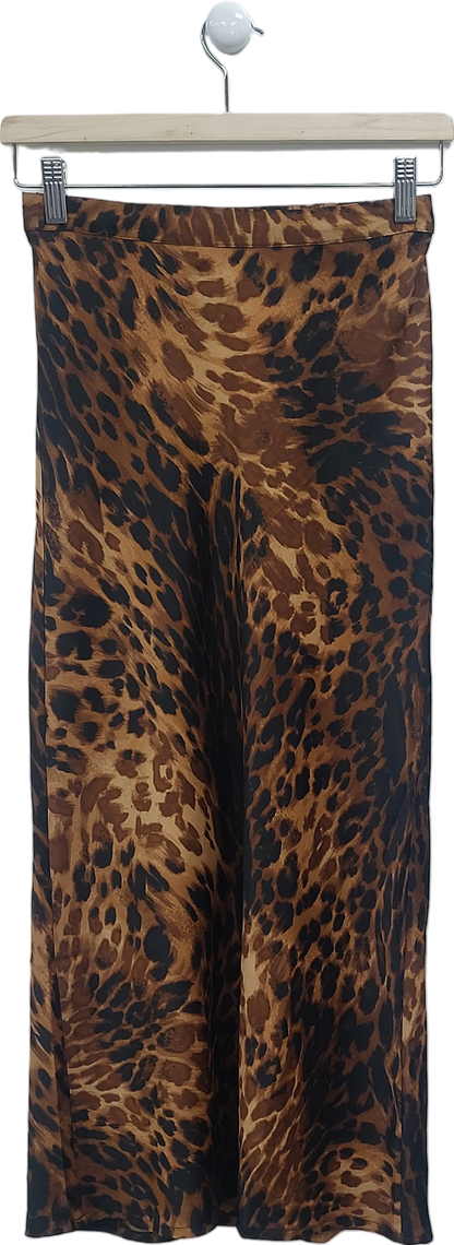 Dancing Leopard Brown Renzo Mid Slip Skirt In Luxe Leopard UK 6