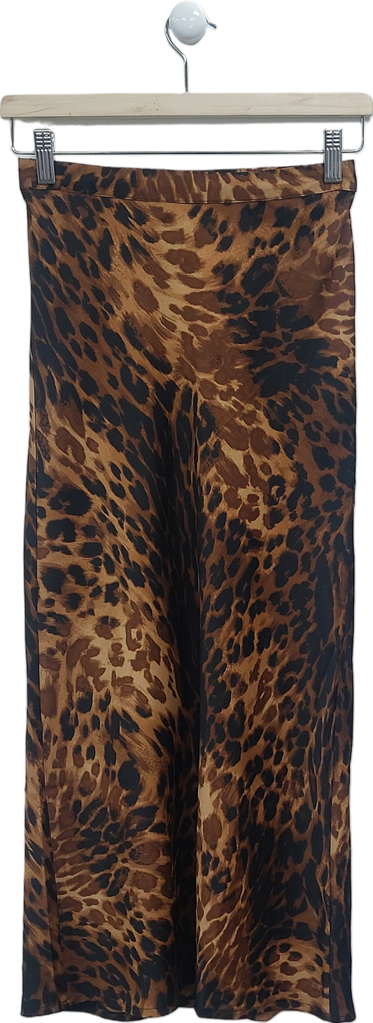 Dancing Leopard Brown Renzo Mid Slip Skirt In Luxe Leopard UK 6