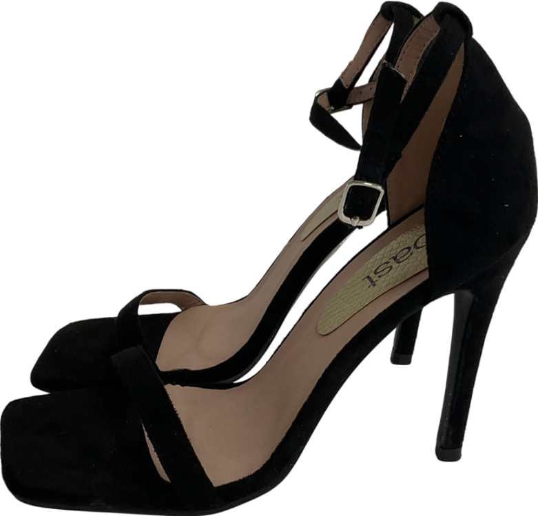 Coast Black Theonne Barely There High Stiletto Heeled Sandals UK 4 EU 37 👠