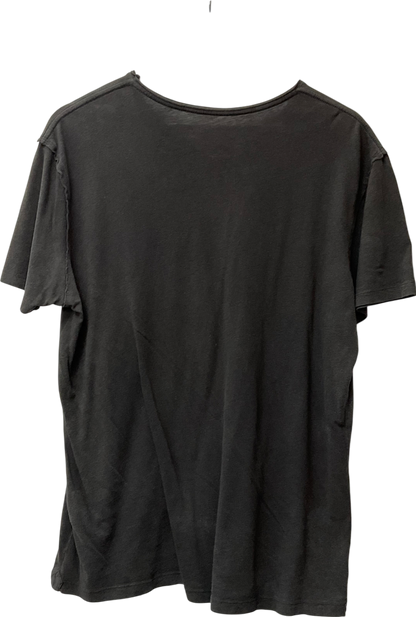 All Saints Grey Bodega Crew Neck Raw Edge T-shirt UK L