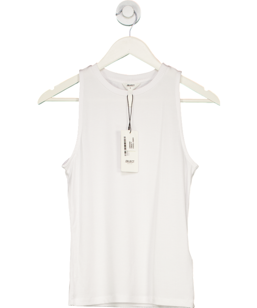 OBJECT White Jamie Sleeveless Tencel/lyocell Tank Top UK S