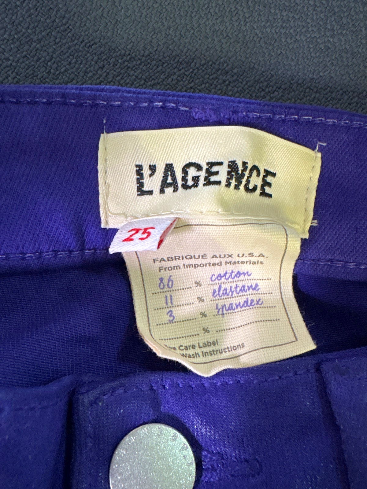 L'Agence Purple High Rise Coated Jeans W25