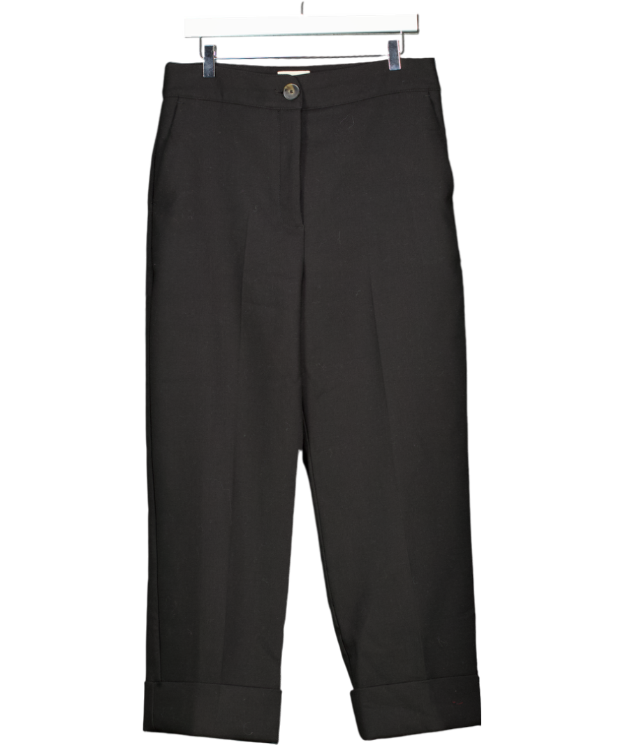 Sezane Black Francis Wide Leg Trousers UK 14