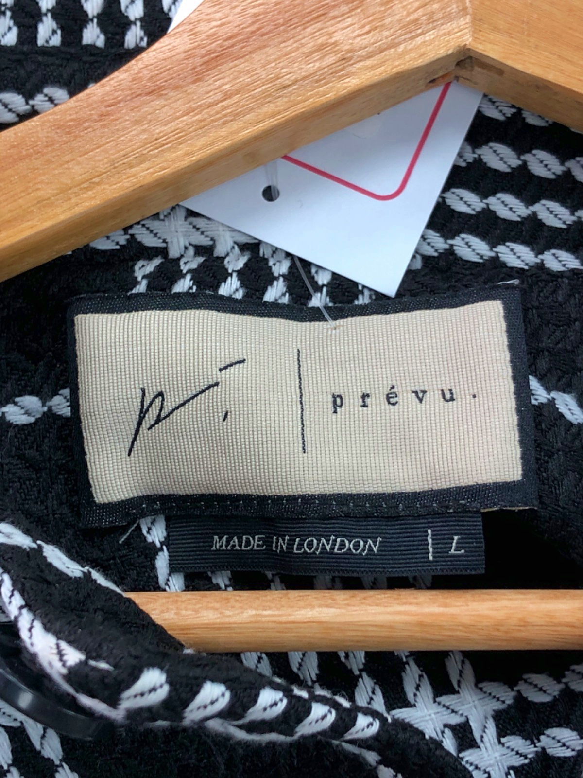 PRÉVU Black and White Checked Jacket UK L