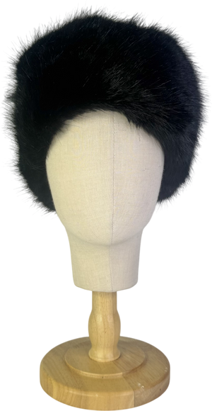 Helen Moore Black Faux Fur Winter Pillbox Hat One Size