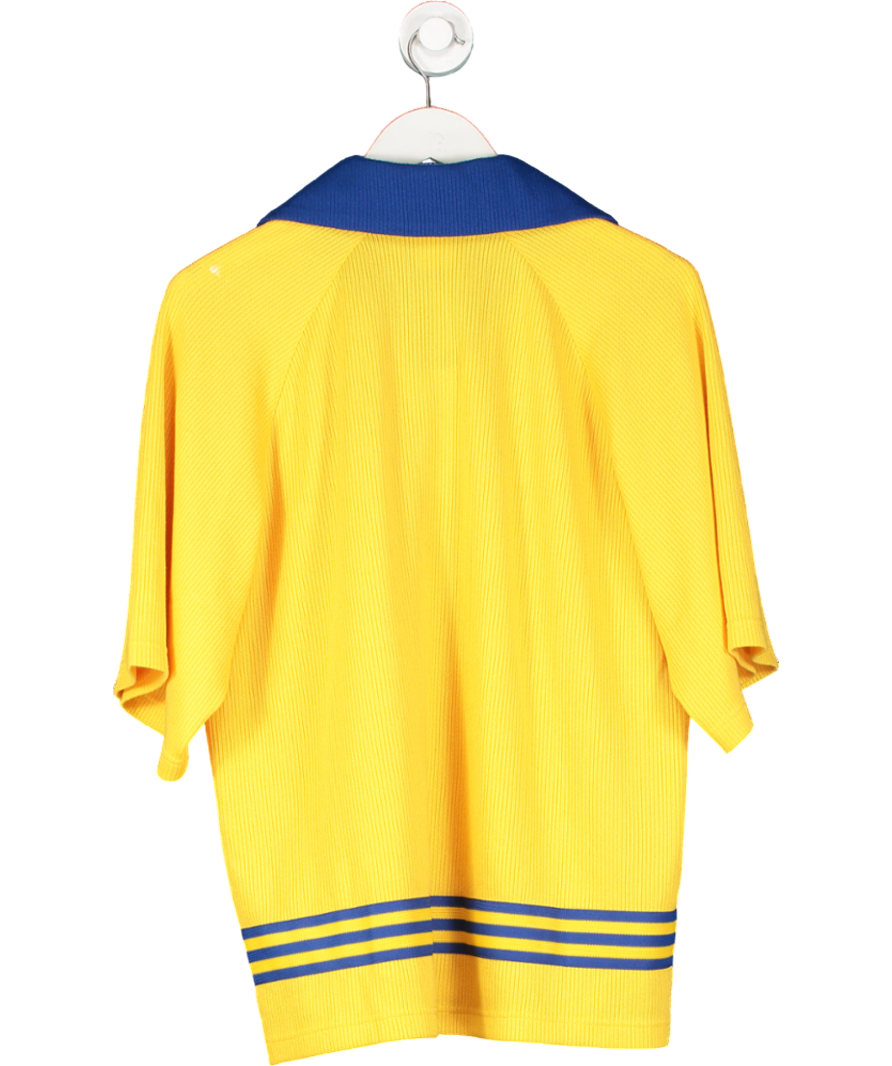 adidas Yellow Adicolor 70's Knit Polo Shirt UK 14