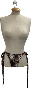 Kasela Brown Tie Bikini Briefs In Animal UK S