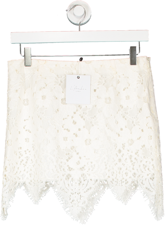l academie Cream Aria Mini Skirt UK XS