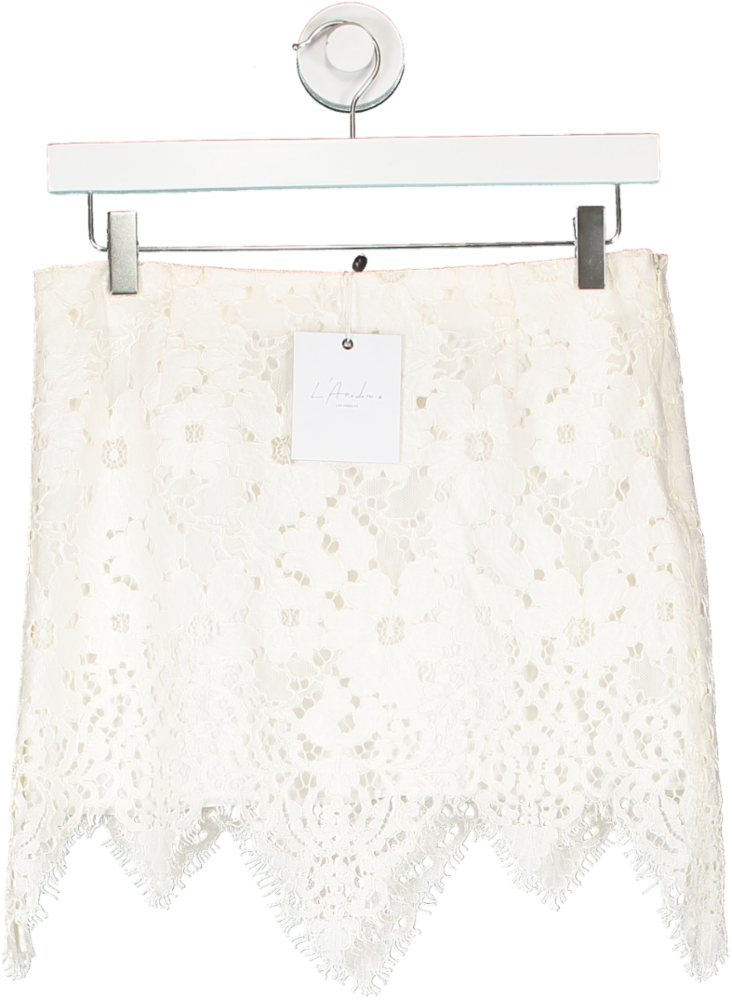 l academie Cream Aria Mini Skirt UK XS