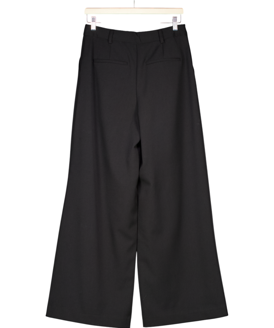 NA-KD Black Wide High Waist Trousers UK S