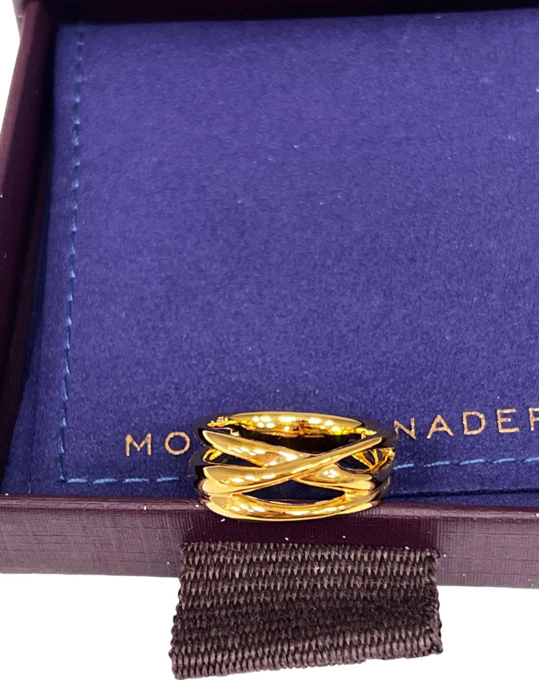 Monica Vinader Nura Cross Over Ring 18k Gold Vermeil One Size