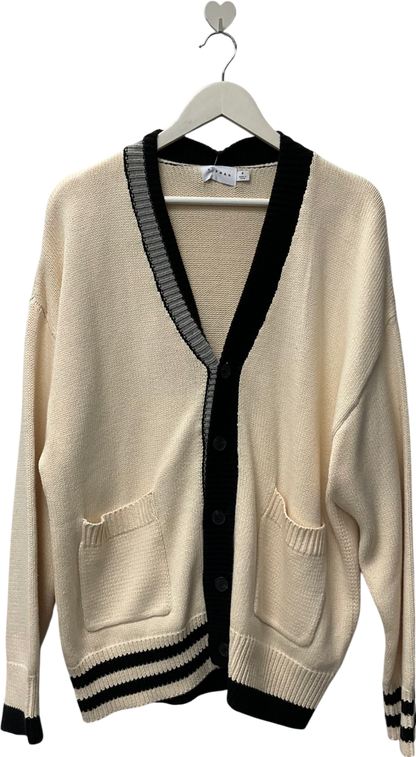 Topman Cream Oversized Collegiate Cardigan UK S