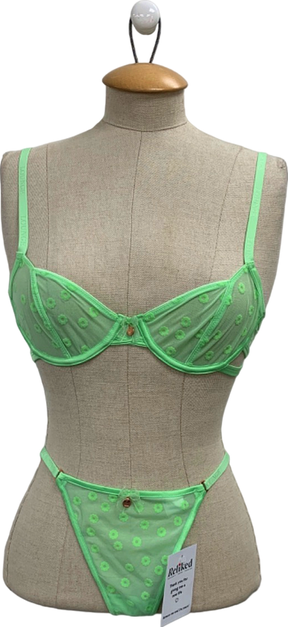 Lounge Green Maisie Bra and Thong Set UK S