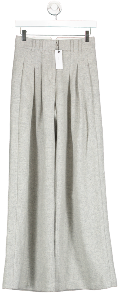 Karen Millen Grey Tailored Wool Blend Splittable Wide Leg Trousers UK 6