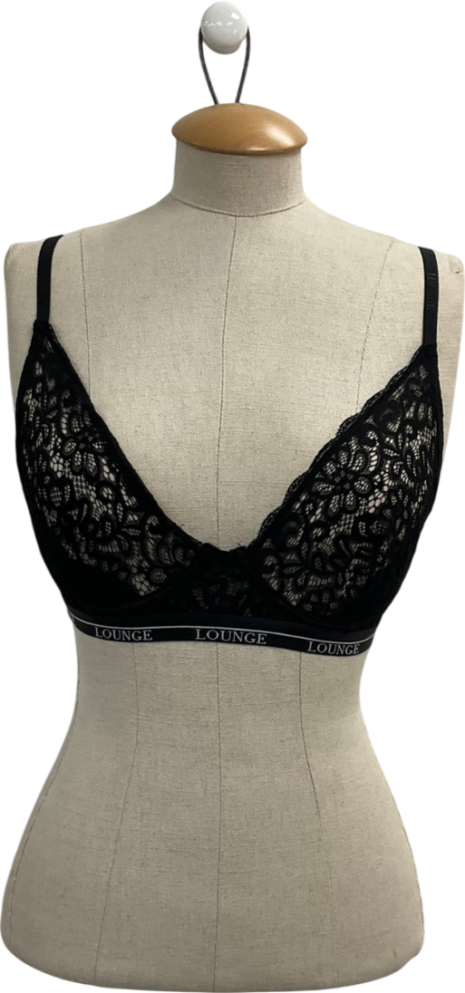 Lounge Underwear Black Lace Balcony Bra UK 32E