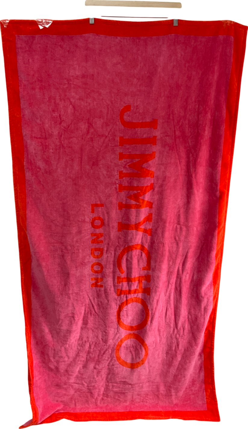 Jimmy Choo Paprika/ Candy Pink Cotton Beach Towel One Size