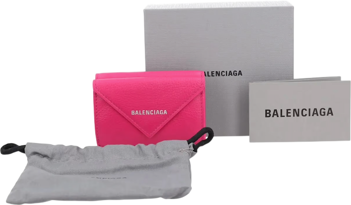 BALENCIAGA Papier Wallet Purse Mini Rose Magenta Pink