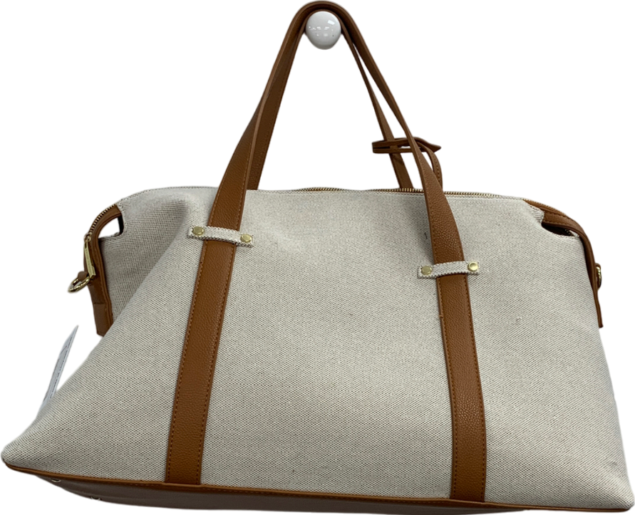 Katie Loxton Tan /Cream linen Weekend Bag