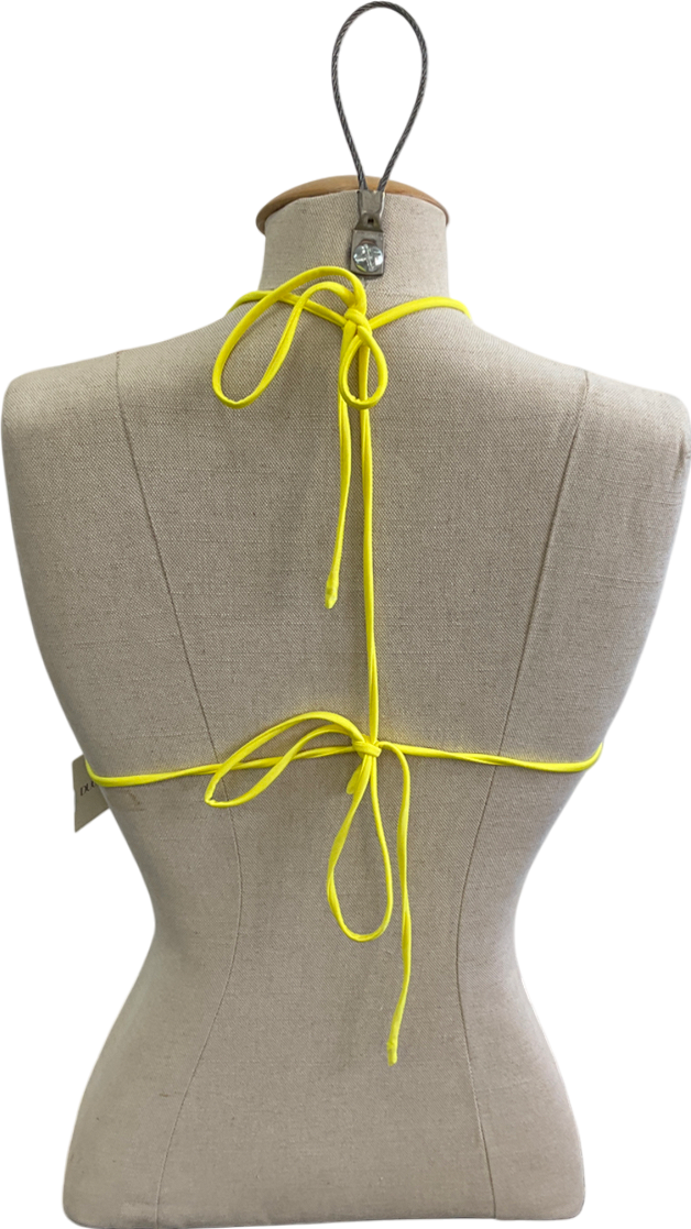 duo daze Bright Yellow Diamanté Embellished Bikini Top UK M