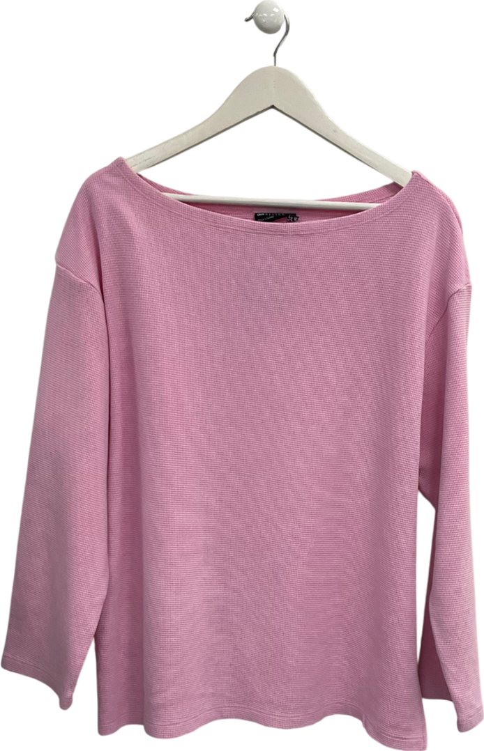 ASOS Pink  Waffle Wide Neck Pull Over UK S