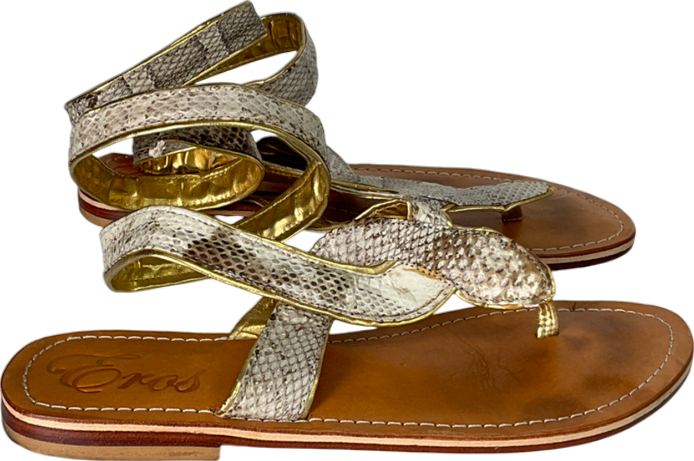 eros Beige Snake Patterned Sandals UK 5 EU 38 👠