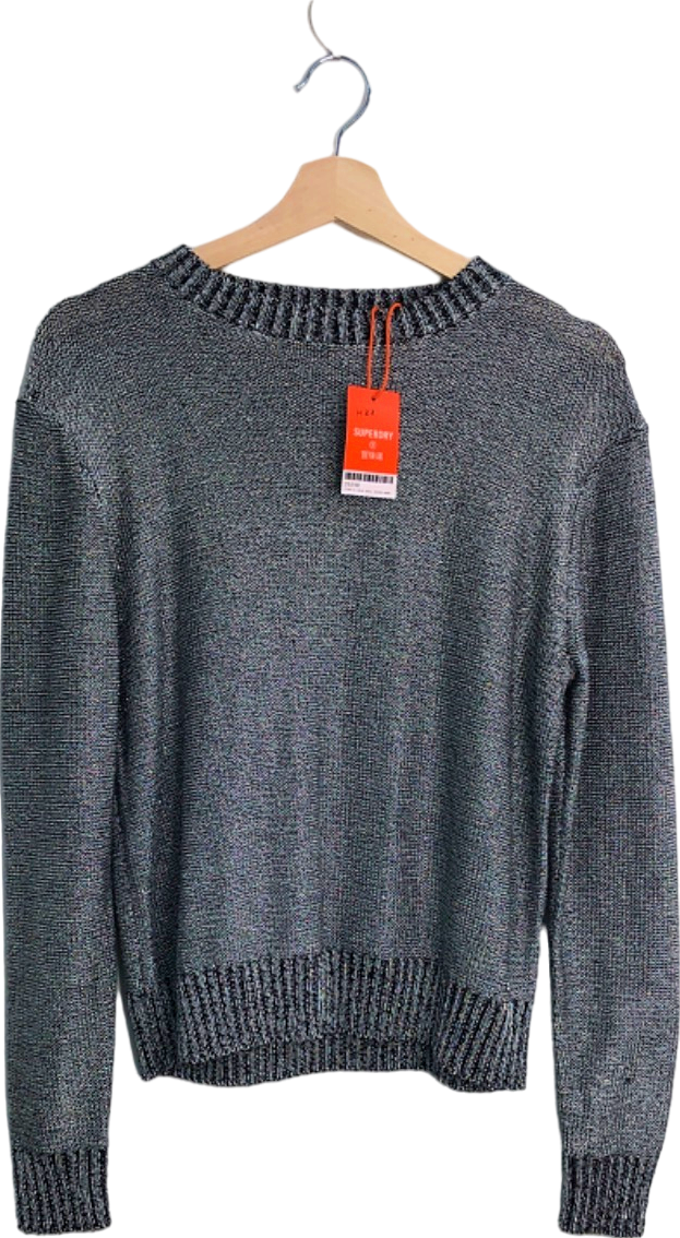Superdry Gunmetal Studios Metallic Sweater UK Size 8
