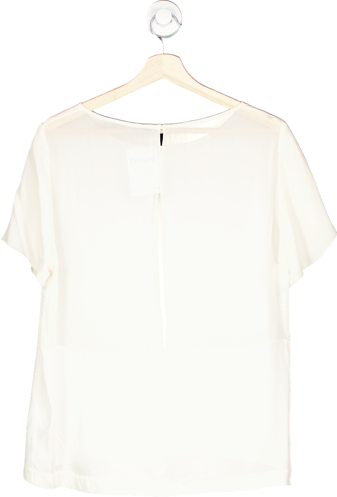 Uterque White Short Sleeve Blouse M