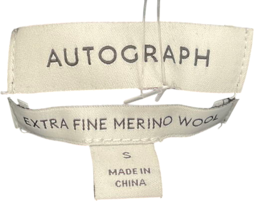 Autograph Black Pure Extra Fine Merino Wool Roll Neck Jumper UK S