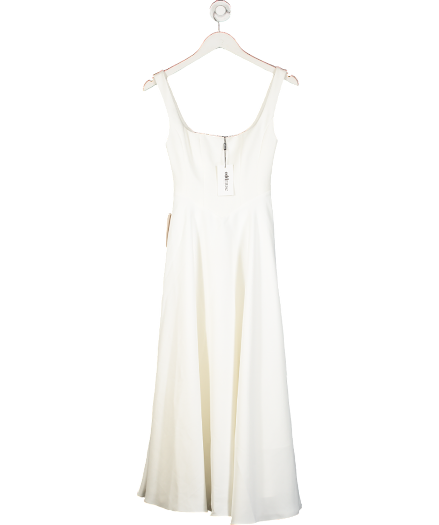 Odd Muse White High Waist Square Neck Midi Dress UK XS