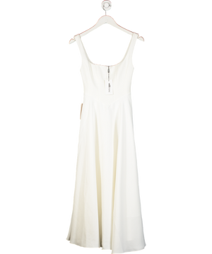 Odd Muse White High Waist Square Neck Midi Dress UK XS