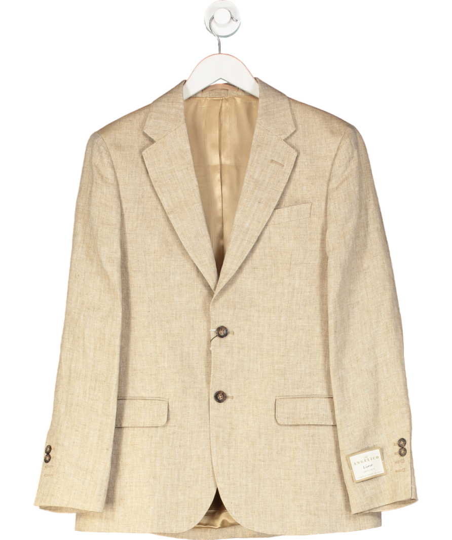 Hawes & Curtis Tailored Fit Beige Herringbone 1913 Suit Jacket UK 38" CHEST