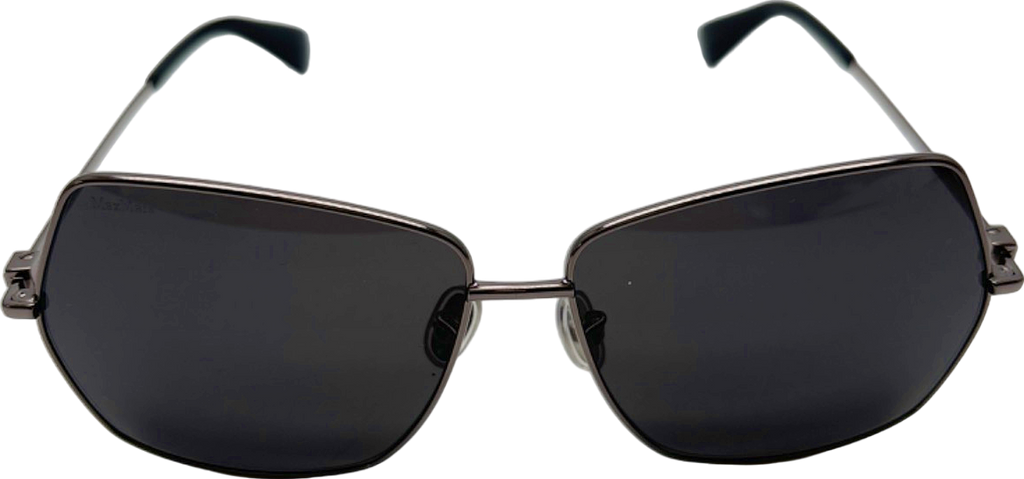 MaxMara Black Square Metal Frame Sunglasses