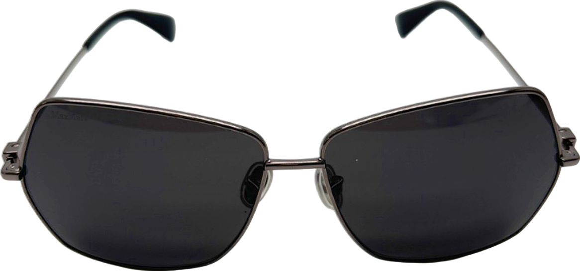MaxMara Black Square Metal Frame Sunglasses