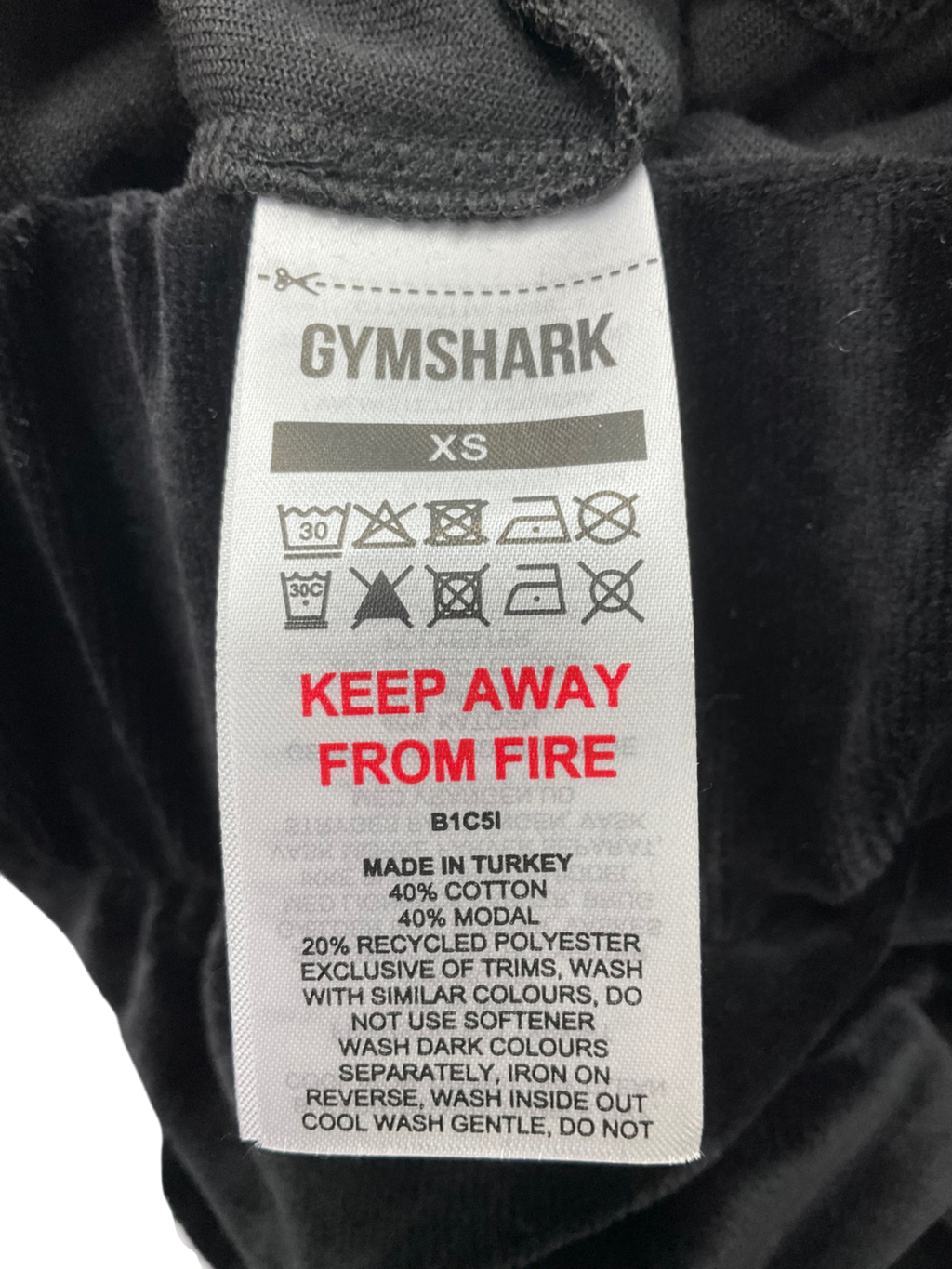 gymshark Black Velour Tracktop UK XS