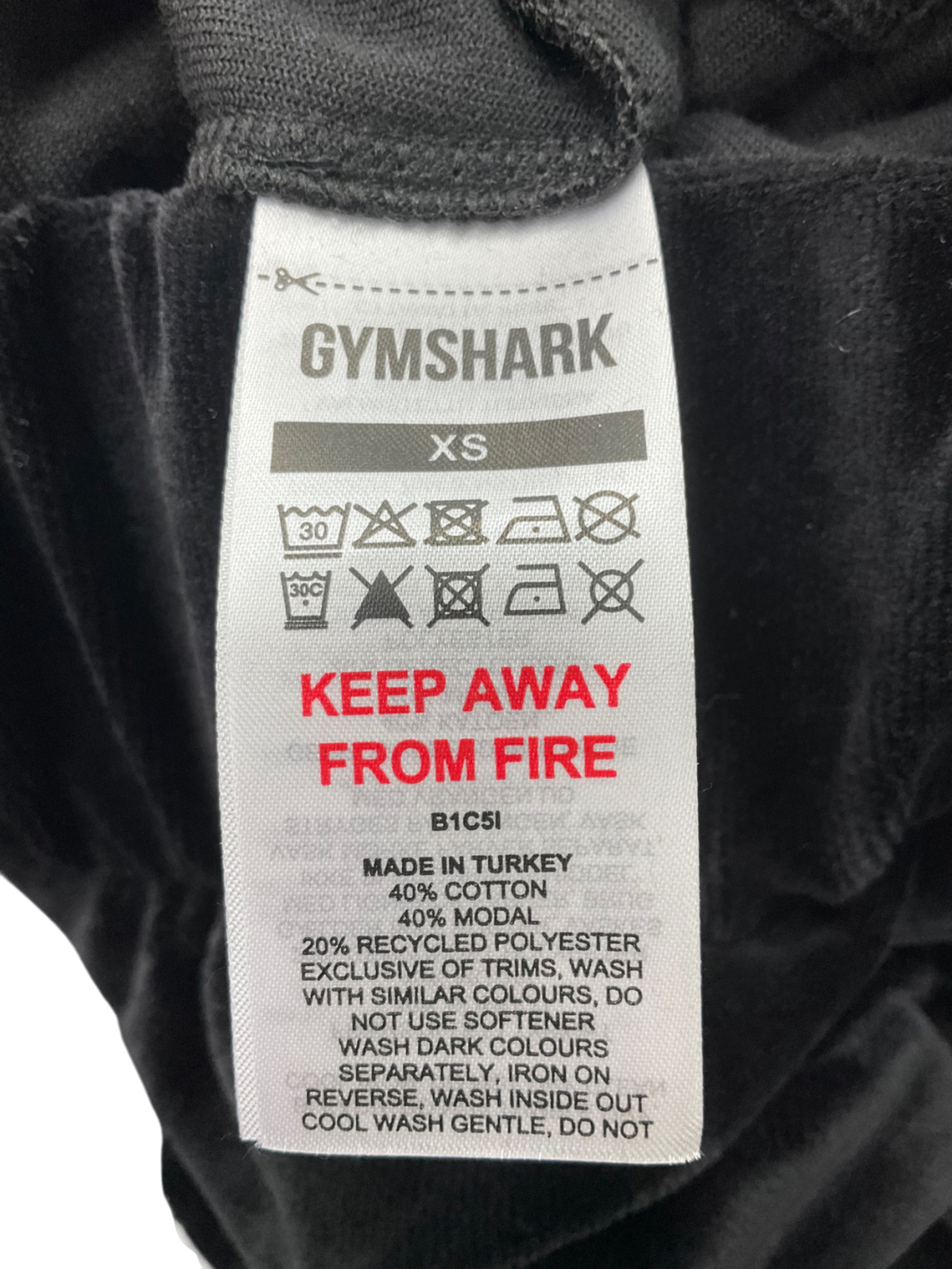 gymshark Black Velour Tracktop UK XS