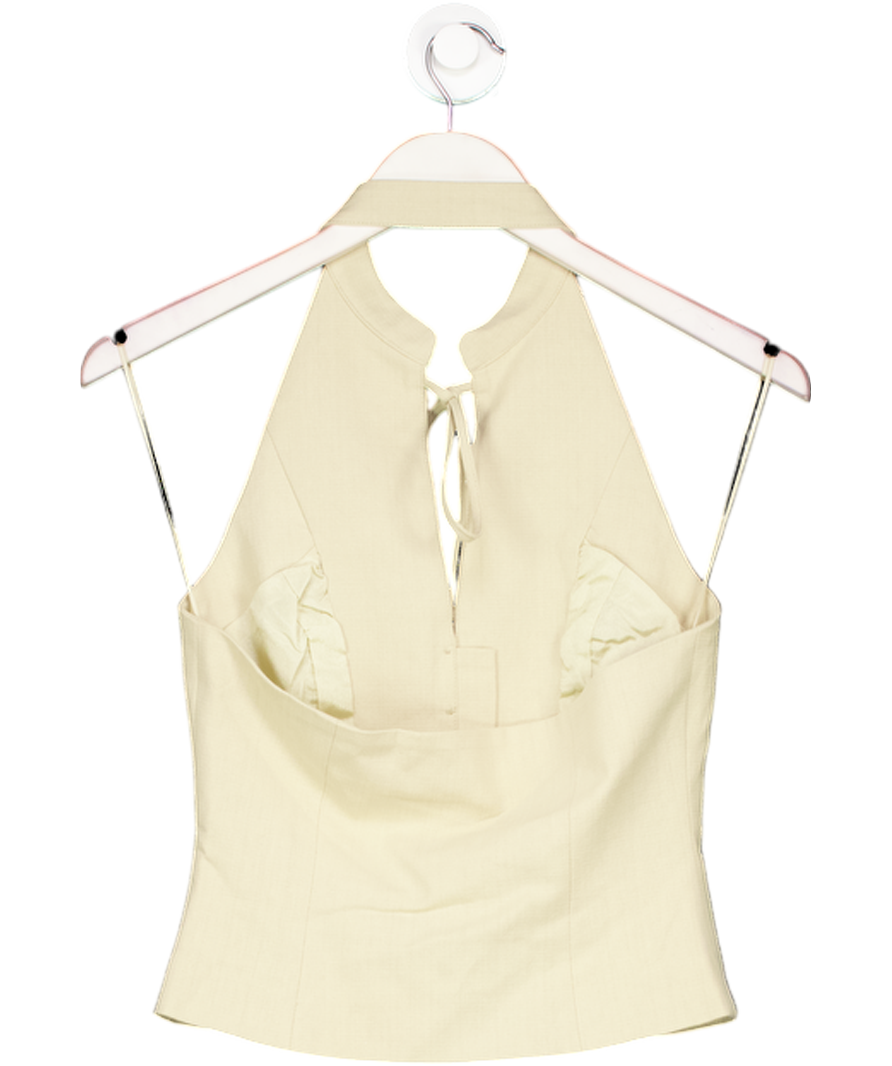Lioness Beige Structured Halter Neck Top UK XS
