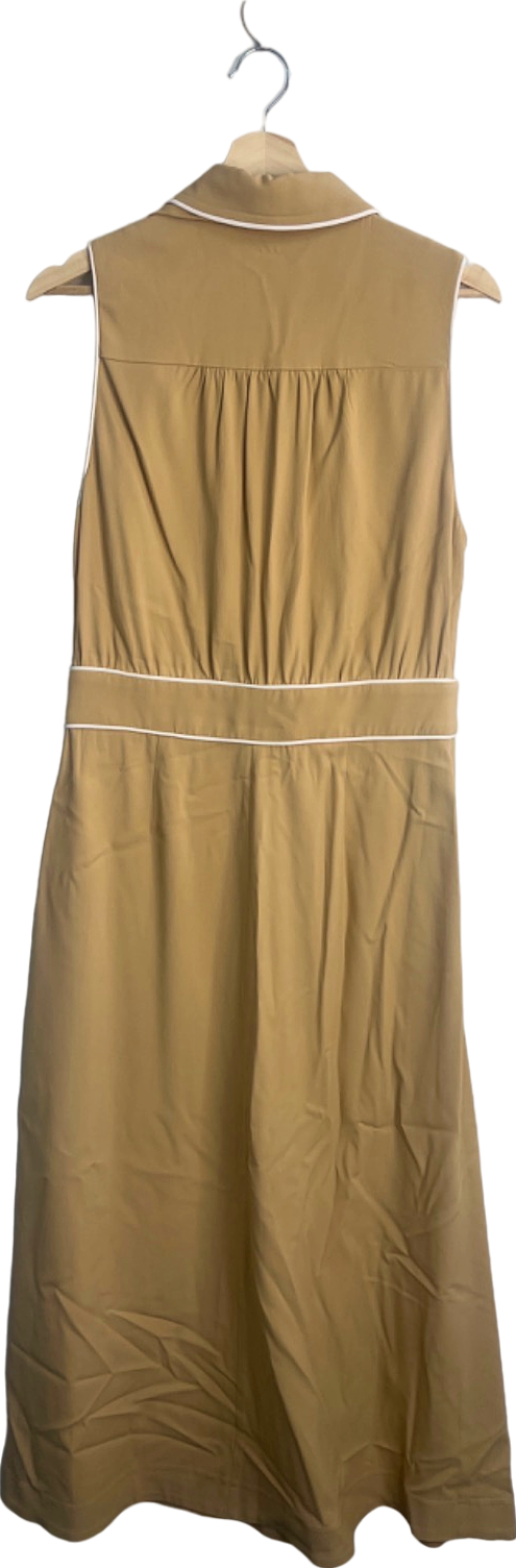 Karen Millen Camel Sleeveless Button-Down Dress UK 12