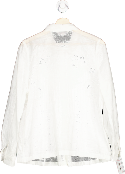Ranna Gill White Embroidered Shirt M