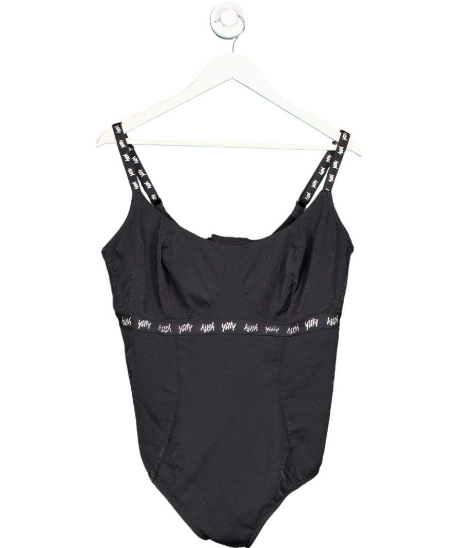 Yitty Black Metallic Thread Bodysuit UK XXXL