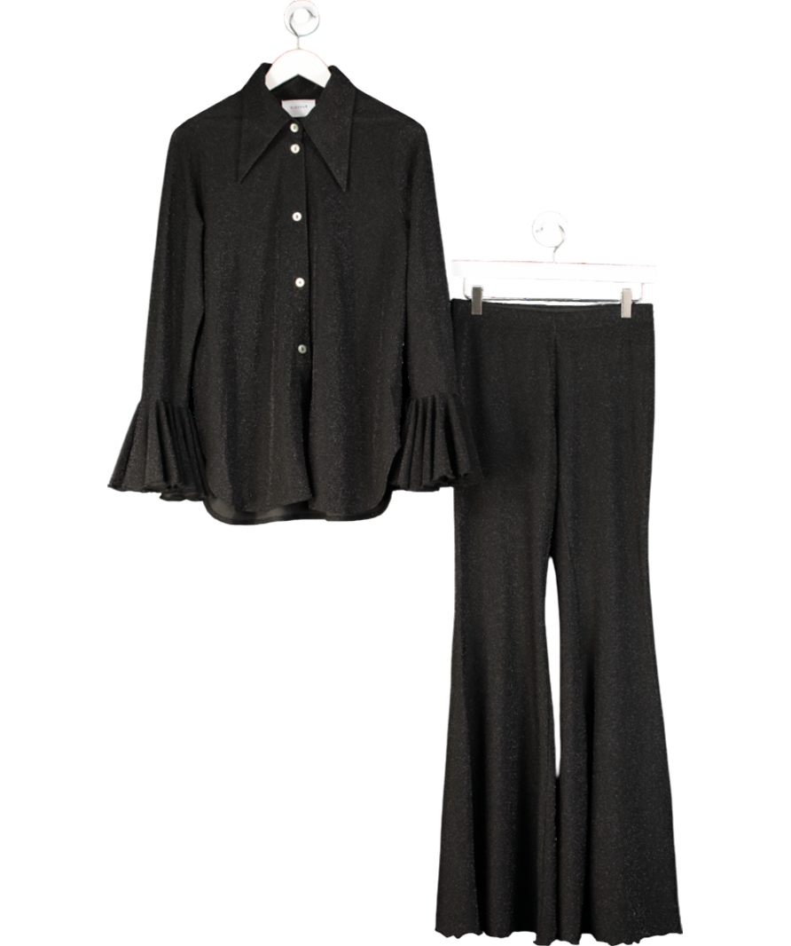 Sleeper Black Cosmos Lurex-detailing Pyjama Set UK M