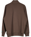 The Mercer Brand Chocolate Brown The Mercer Quarter Zip Sweatshirt UK M