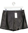 MANGO Black Faux Leather Skort UK 10