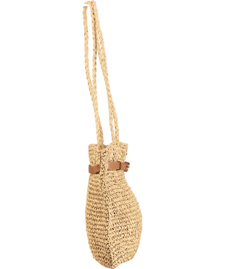 lefties Brown Natural-effect Shopper Bag With Belt Detail One Size