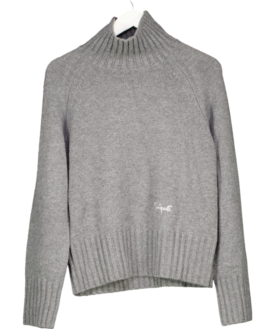 Fabrique Grey Keth Turtleneck Sweater In Merino Cashmere Blend Knit UK S