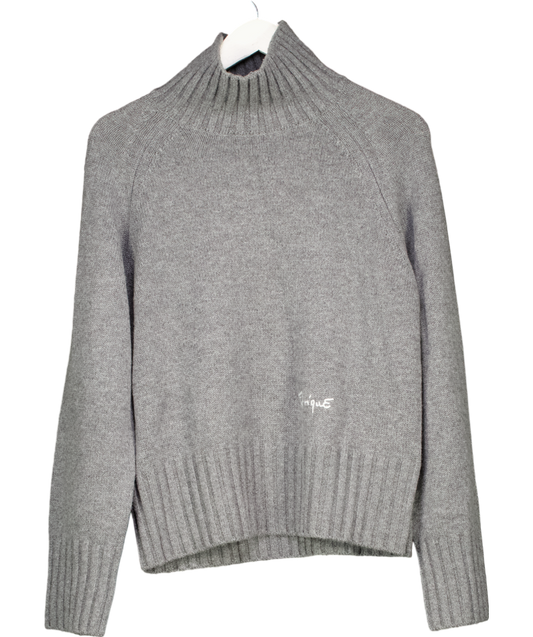 Fabrique Grey Keth Turtleneck Sweater In Merino Cashmere Blend Knit UK S