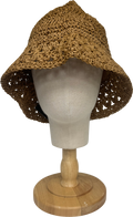 H&M Beige Crocheted Straw Bucket Hat UK L